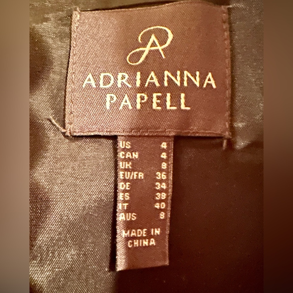 Adrianna Papell Red and Black One-Shoulder Floral Evening Dress w/POCKETS! - Picture 10 of 10